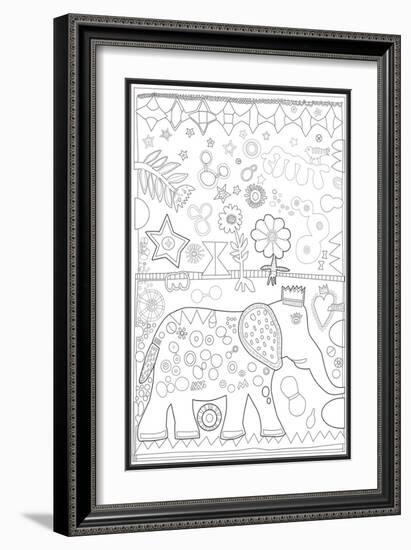 Elephant Ollie 2 CB-Jill Mayberg-Framed Giclee Print