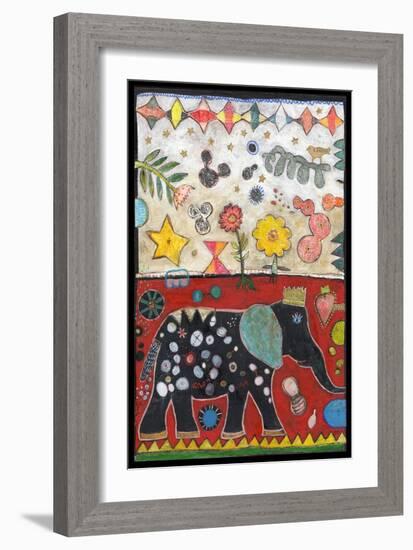 Elephant Ollie 2 Color-Jill Mayberg-Framed Giclee Print