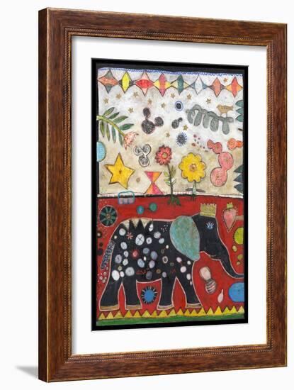 Elephant Ollie 2 Color-Jill Mayberg-Framed Giclee Print