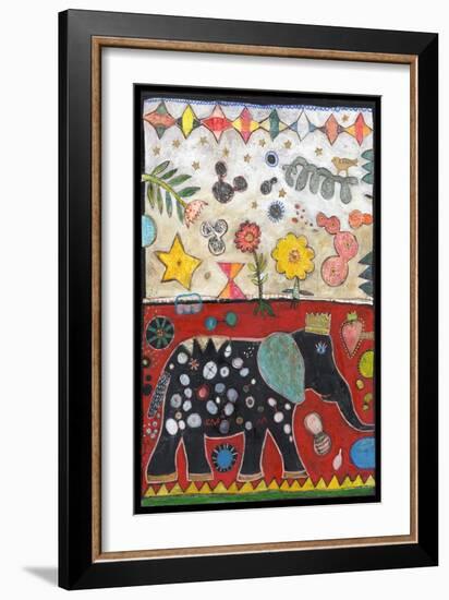 Elephant Ollie 2 Color-Jill Mayberg-Framed Giclee Print