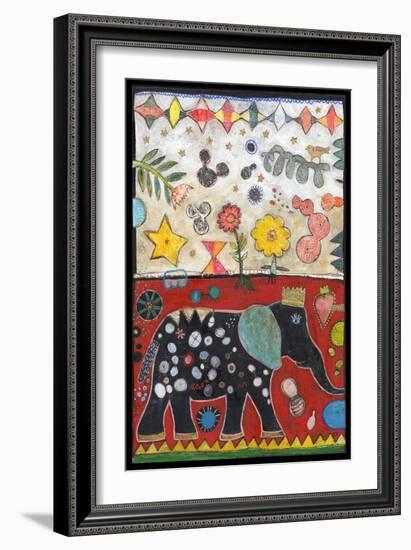 Elephant Ollie 2 Color-Jill Mayberg-Framed Giclee Print