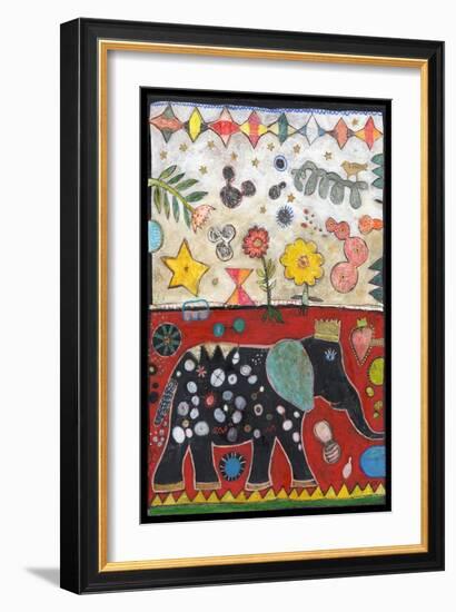 Elephant Ollie 2 Color-Jill Mayberg-Framed Giclee Print