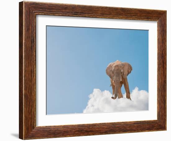 Elephant On Cloud In Sky, Outdoor-Aaron Amat-Framed Photographic Print