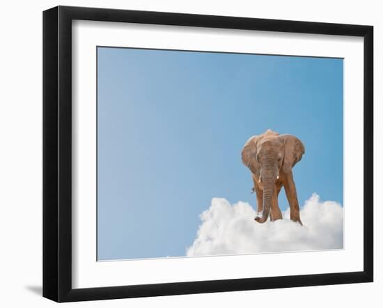 Elephant On Cloud In Sky, Outdoor-Aaron Amat-Framed Photographic Print