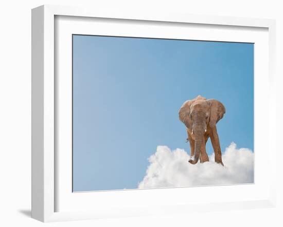 Elephant On Cloud In Sky, Outdoor-Aaron Amat-Framed Photographic Print