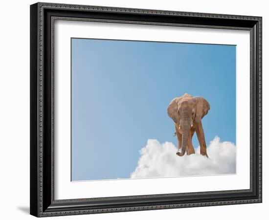 Elephant On Cloud In Sky, Outdoor-Aaron Amat-Framed Photographic Print