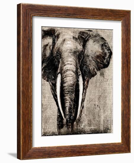 Elephant on Newspaper-Patricia Pinto-Framed Art Print