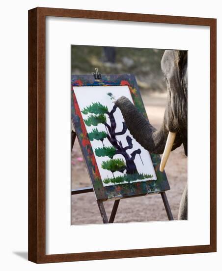 Elephant Painting, Chiang Mai, Thailand, Southeast Asia-Porteous Rod-Framed Photographic Print