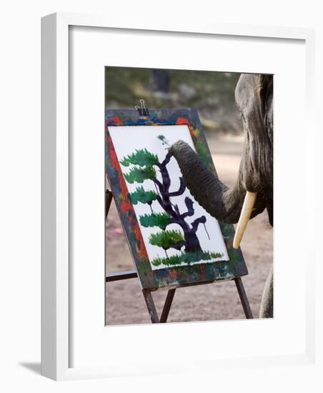 Elephant Painting, Chiang Mai, Thailand, Southeast Asia-Porteous Rod-Framed Photographic Print