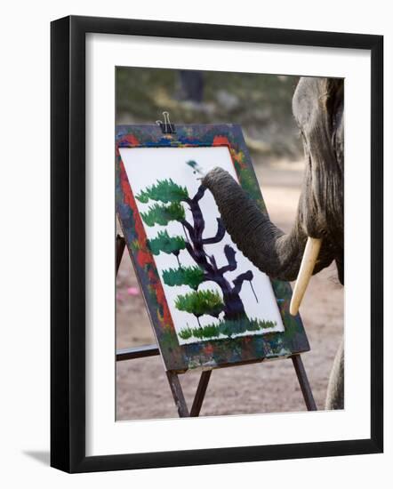 Elephant Painting, Chiang Mai, Thailand, Southeast Asia-Porteous Rod-Framed Photographic Print