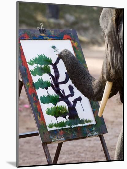 Elephant Painting, Chiang Mai, Thailand, Southeast Asia-Porteous Rod-Mounted Photographic Print