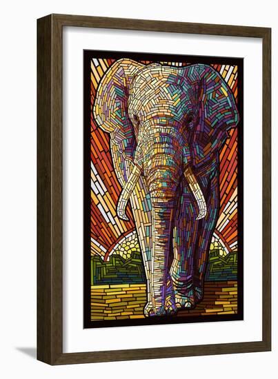 Elephant - Paper Mosaic-Lantern Press-Framed Premium Giclee Print