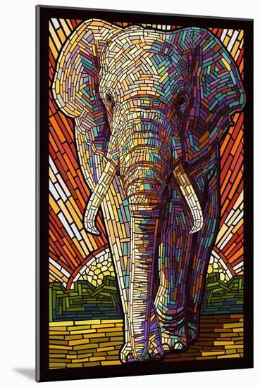 Elephant - Paper Mosaic-Lantern Press-Mounted Art Print