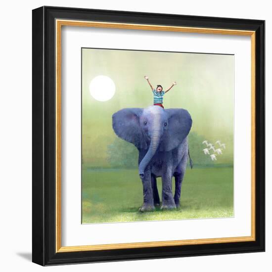 Elephant Ride-Nancy Tillman-Framed Art Print