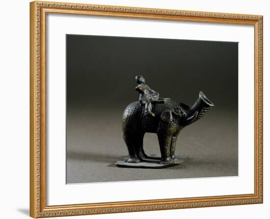 Elephant-Shaped Lucerne, with Wick Protruding from Trunk, Bronze-null-Framed Giclee Print