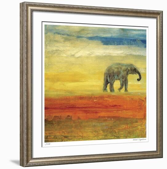 Elephant Stroll-Mj Lew-Framed Giclee Print