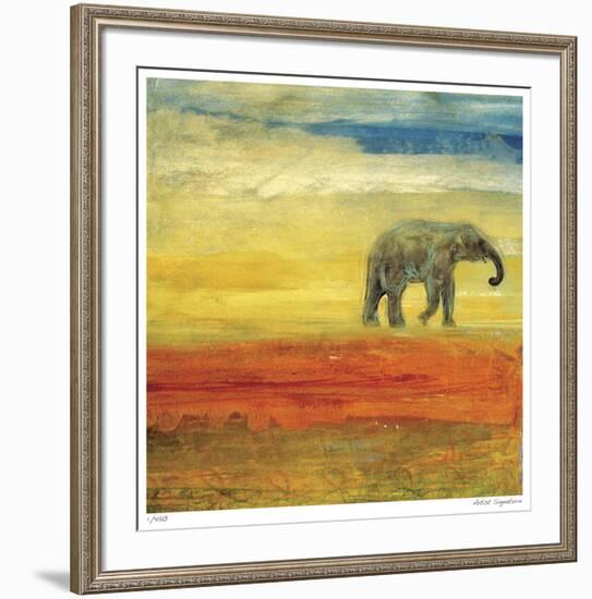 Elephant Stroll-Mj Lew-Framed Giclee Print