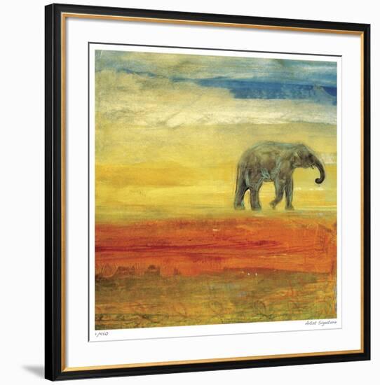 Elephant Stroll-Mj Lew-Framed Giclee Print