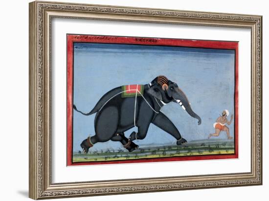 Elephant & Trainer, C1750-null-Framed Giclee Print