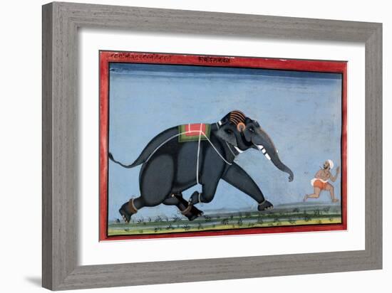 Elephant & Trainer, C1750-null-Framed Giclee Print