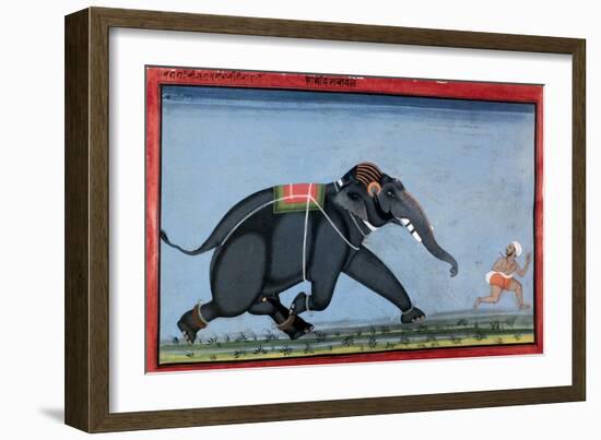 Elephant & Trainer, C1750-null-Framed Giclee Print