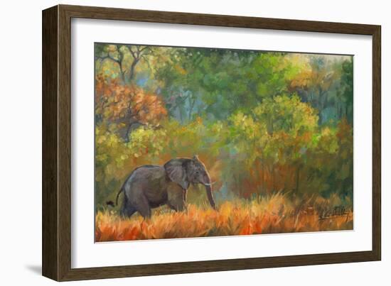 Elephant Trees-David Stribbling-Framed Art Print