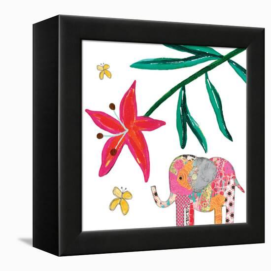 Elephant Tropical Flower-Jennifer McCully-Framed Stretched Canvas