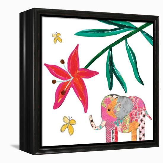 Elephant Tropical Flower-Jennifer McCully-Framed Stretched Canvas