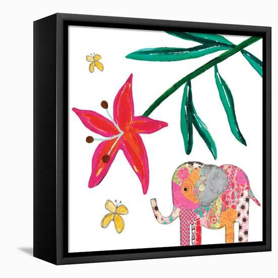 Elephant Tropical Flower-Jennifer McCully-Framed Stretched Canvas