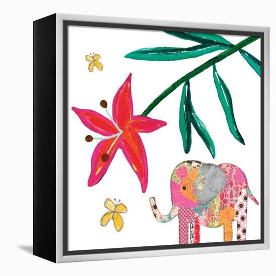 Elephant Tropical Flower-Jennifer McCully-Framed Stretched Canvas