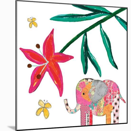 Elephant Tropical Flower-Jennifer McCully-Mounted Art Print