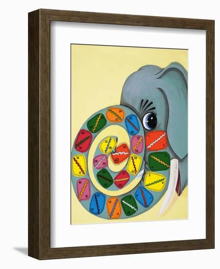 Elephant Trunk with Numbers-English School-Framed Giclee Print