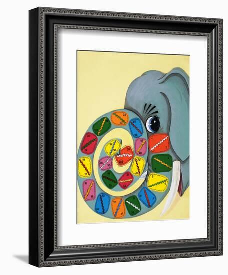 Elephant Trunk with Numbers-English School-Framed Giclee Print