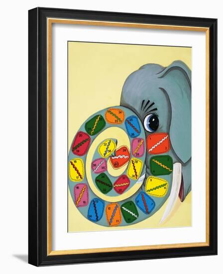 Elephant Trunk with Numbers-English School-Framed Giclee Print