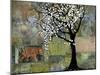 Elephant Under Tree Blossoms-Blenda Tyvoll-Mounted Art Print
