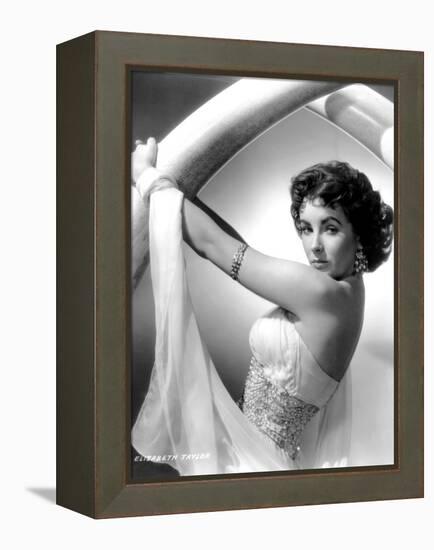 Elephant Walk, Elizabeth Taylor, in a Dress by Edith Head, 1954-null-Framed Stretched Canvas