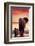 Elephant Walking with Calf-null-Framed Art Print