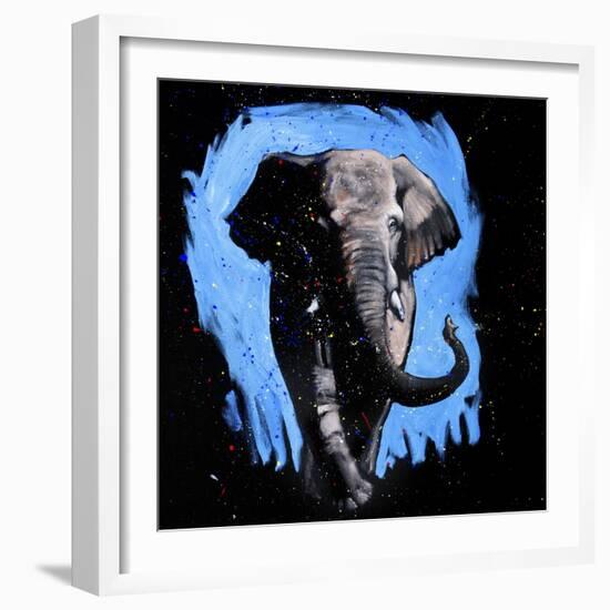 Elephant Walking-null-Framed Art Print