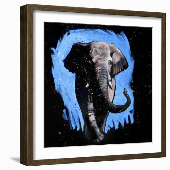 Elephant Walking-null-Framed Premium Giclee Print