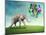 Elephant with a Colorful Balloons-egal-Mounted Photographic Print