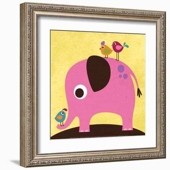 Elephant with Birds-Nancy Lee-Framed Art Print