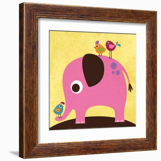 Elephant with Birds-Nancy Lee-Framed Art Print