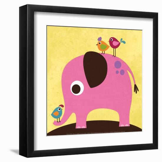 Elephant with Birds-Nancy Lee-Framed Art Print