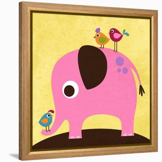 Elephant with Birds-Nancy Lee-Framed Stretched Canvas