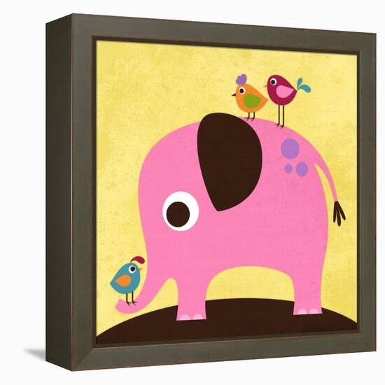 Elephant with Birds-Nancy Lee-Framed Stretched Canvas