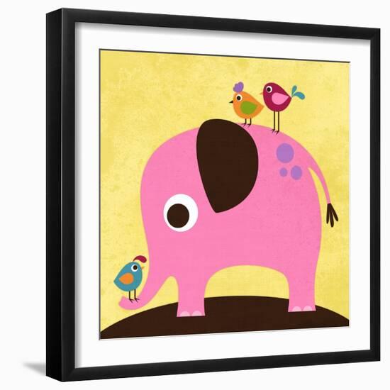 Elephant with Birds-Nancy Lee-Framed Art Print