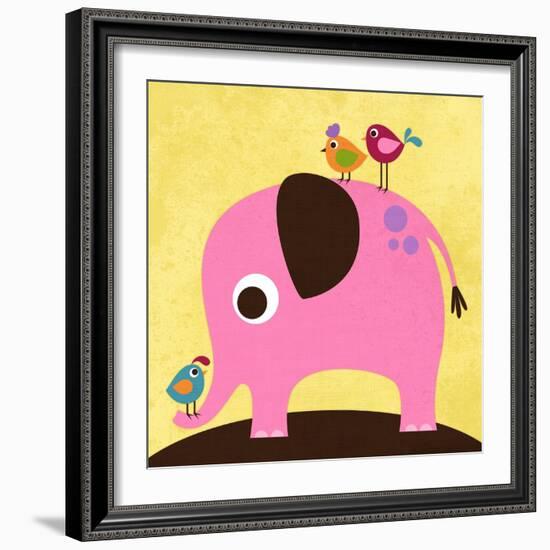 Elephant with Birds-Nancy Lee-Framed Art Print