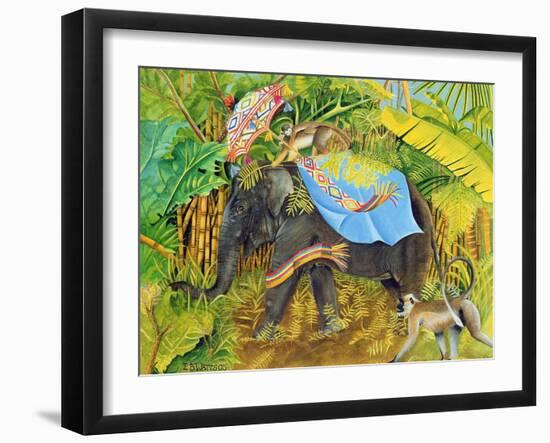 Elephant with Monkeys and Parasol, 2005-E.B. Watts-Framed Giclee Print