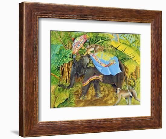 Elephant with Monkeys and Parasol, 2005-E.B. Watts-Framed Giclee Print