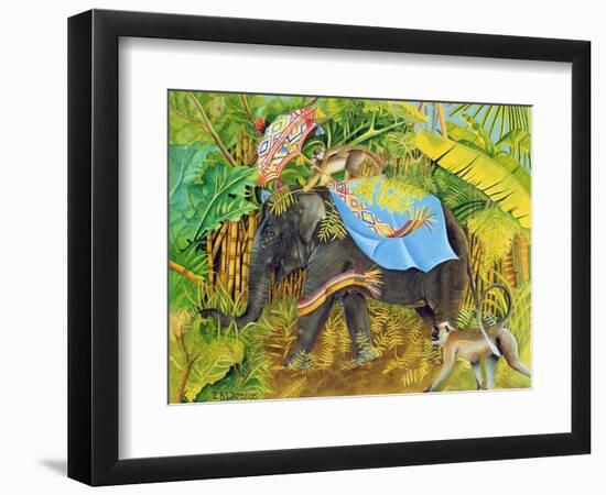 Elephant with Monkeys and Parasol, 2005-E.B. Watts-Framed Giclee Print